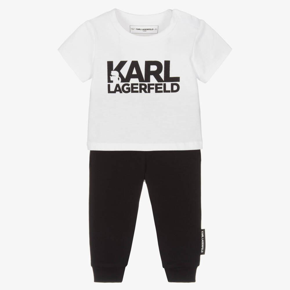 KARL LAGERFELD KIDS-طقم قطني مريح أحادي اللون للأولاد | Childrensalon Outlet