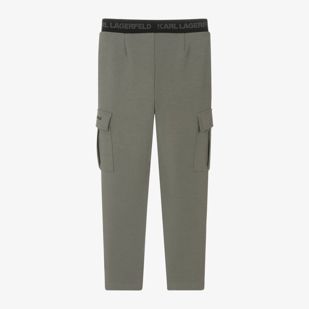 KARL LAGERFELD KIDS-Boys Green Adventure Cargo Pants | Childrensalon Outlet