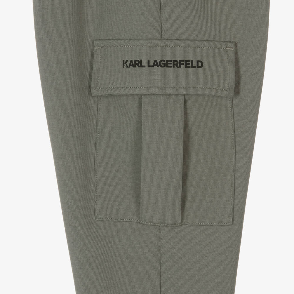 KARL LAGERFELD KIDS-Boys Green Adventure Cargo Pants | Childrensalon Outlet
