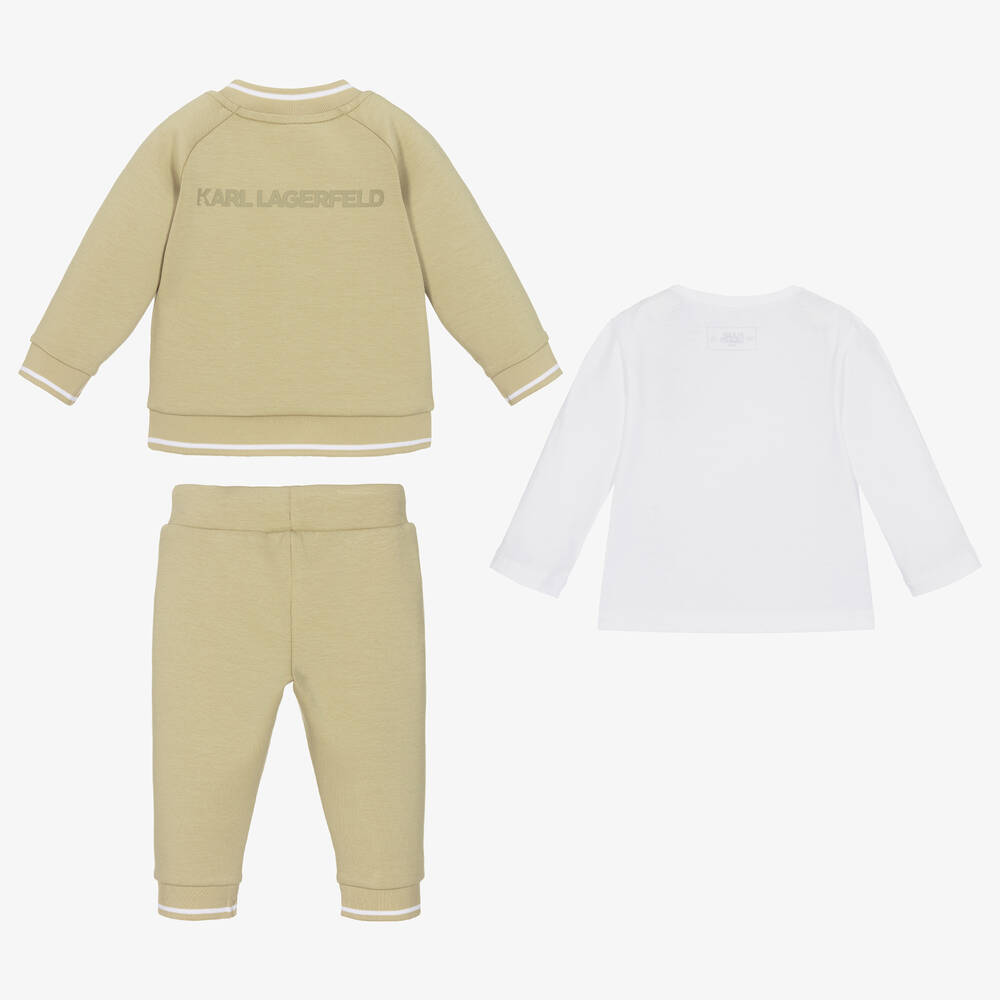KARL LAGERFELD KIDS-Boys Green Cotton Tracksuit Set | Childrensalon Outlet