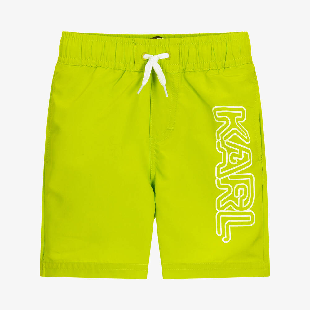 KARL LAGERFELD KIDS - Short de bain vert garçon | Childrensalon