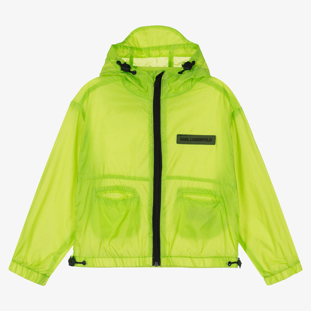 KARL LAGERFELD KIDS - Boys Green Logo Windbreaker Jacket | Childrensalon