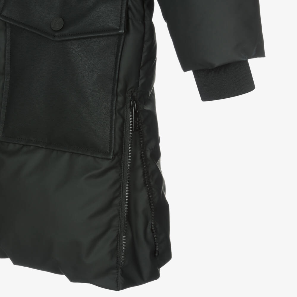 KARL LAGERFELD KIDS-Boys Hooded Black Puffer Jacket | Childrensalon Outlet