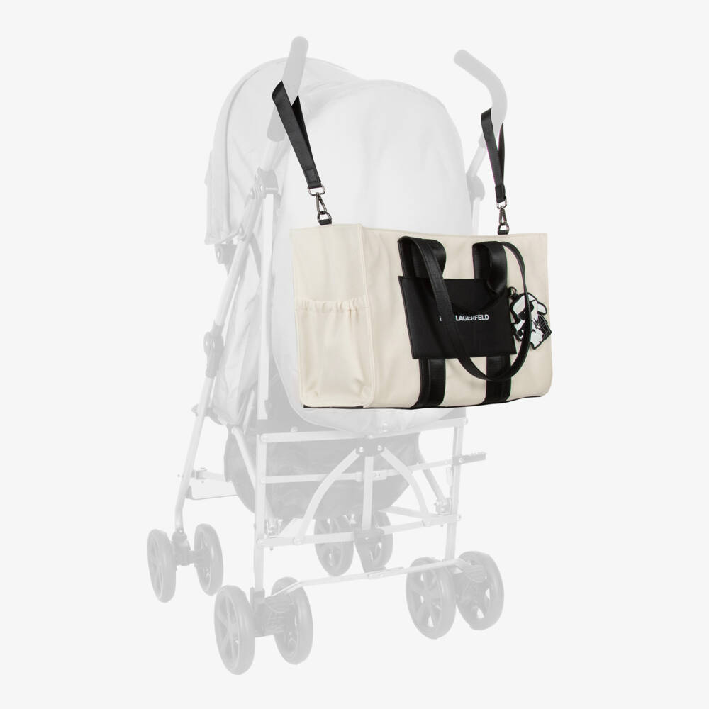 KARL LAGERFELD KIDS-Boys Ivory Designer Diaper Bag | Childrensalon Outlet