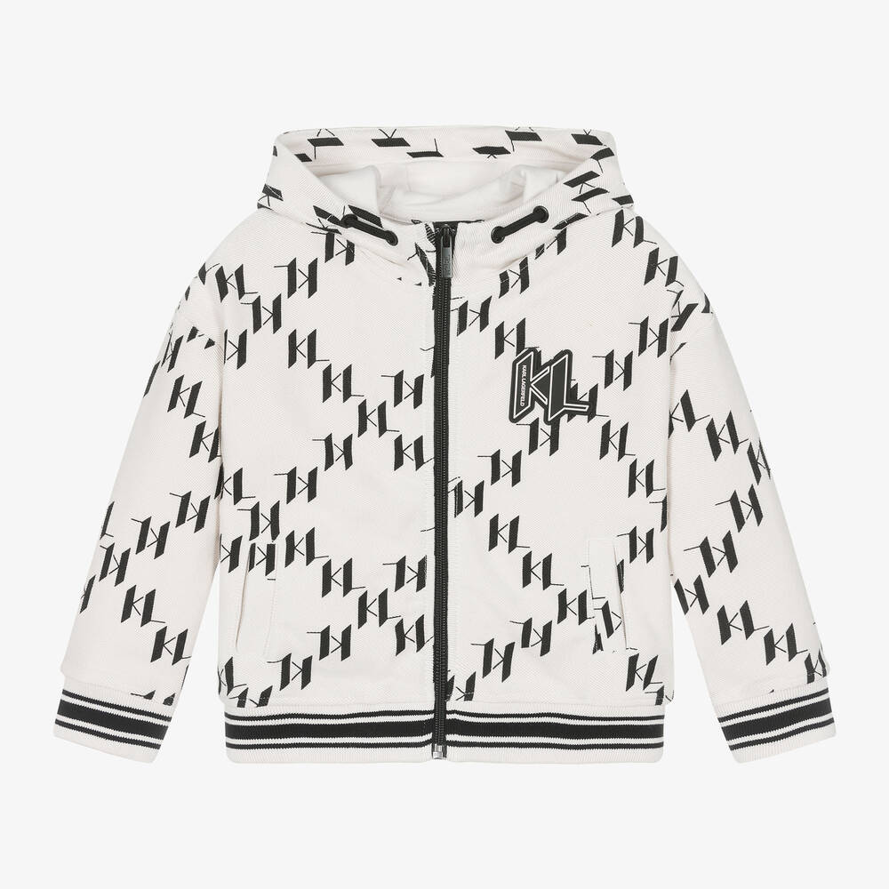 Monogram zip up hoodie cheap