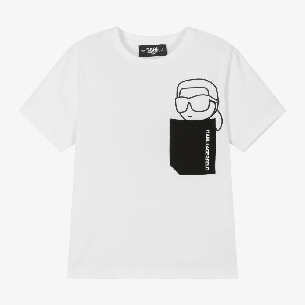 KARL LAGERFELD KIDS-تي شيرت قطن نقي للأولاد مع رسومات | Childrensalon Outlet