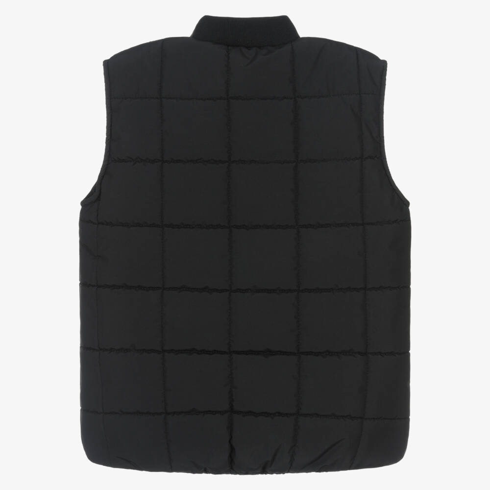 KARL LAGERFELD KIDS-Стеганый черный жилет на молнии для мальчиков | Childrensalon Outlet