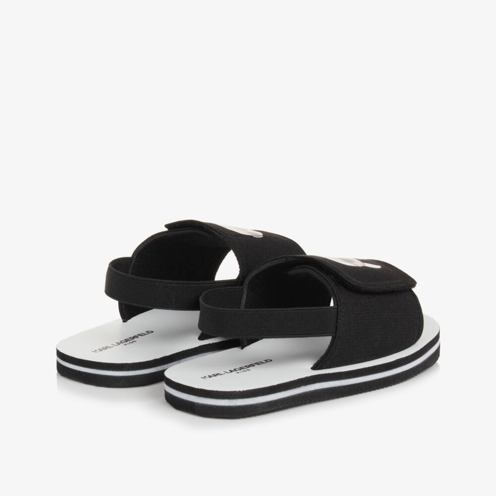 KARL LAGERFELD KIDS-Boys Sleek Black Adventure Sandals | Childrensalon Outlet