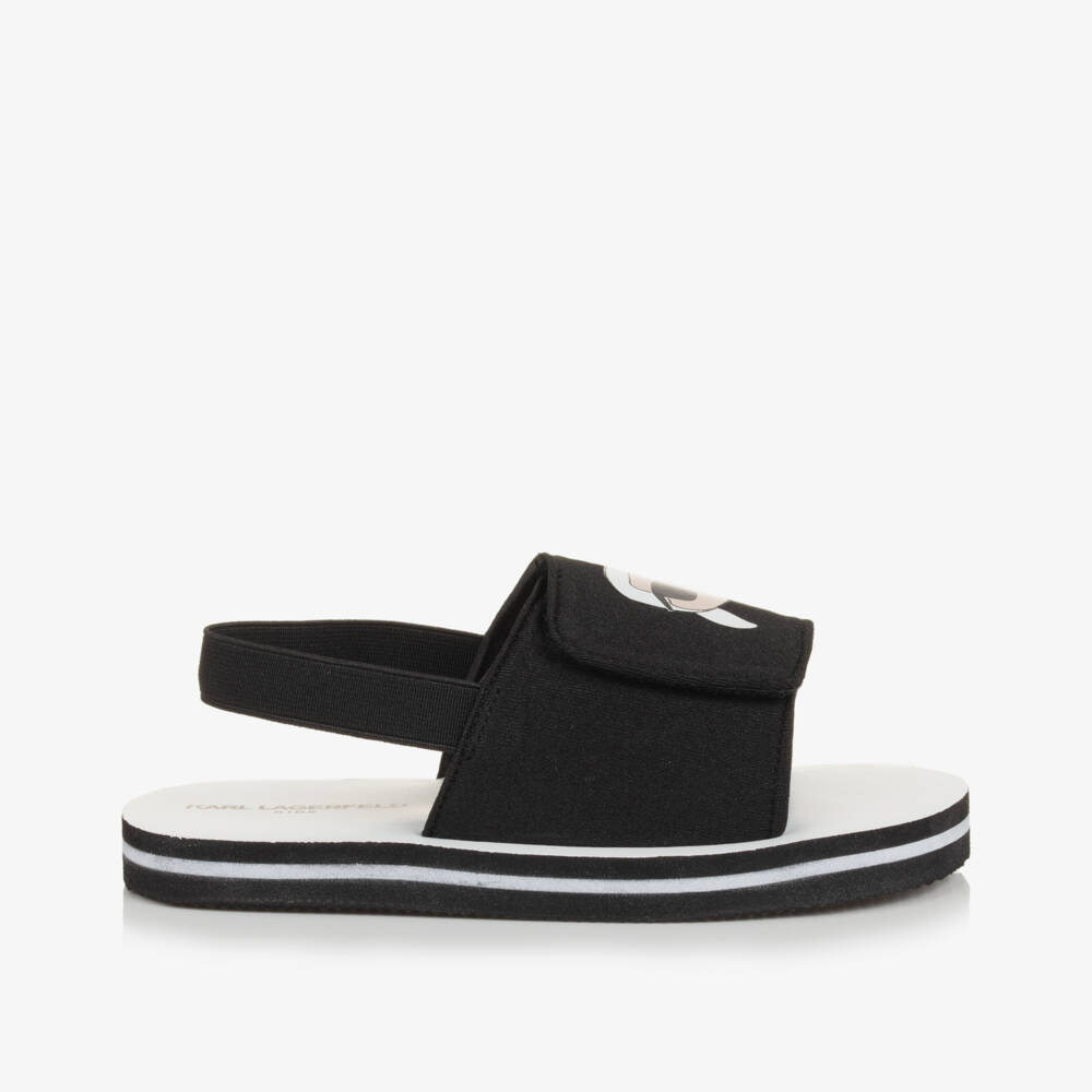 KARL LAGERFELD KIDS-Boys Sleek Black Adventure Sandals | Childrensalon Outlet