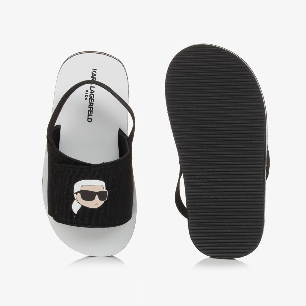 KARL LAGERFELD KIDS-Boys Sleek Black Adventure Sandals | Childrensalon Outlet