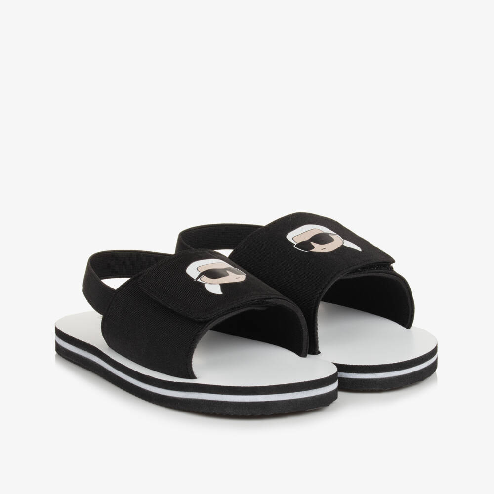 KARL LAGERFELD KIDS-صنادل مغامرات أنيقة سوداء للأولاد | Childrensalon Outlet