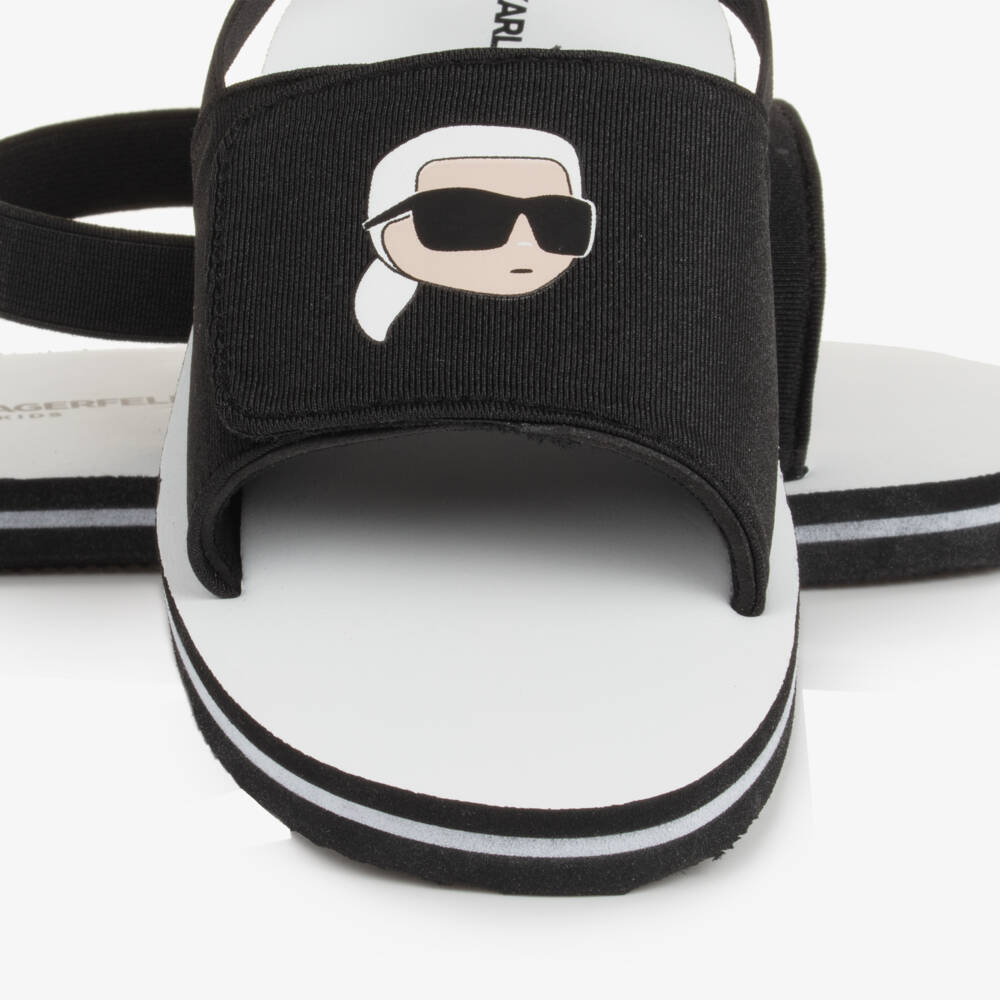 KARL LAGERFELD KIDS-Boys Sleek Black Adventure Sandals | Childrensalon Outlet