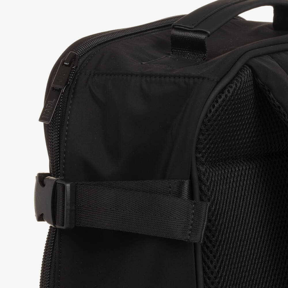 KARL LAGERFELD KIDS-Boys Sleek Black Ikonik Rucksack | Childrensalon Outlet
