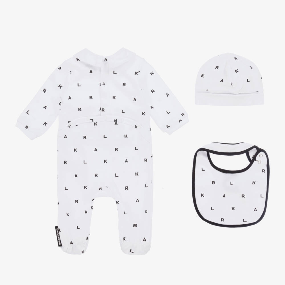 KARL LAGERFELD KIDS-Мягкий белый хлопковый комплект для мальчиков | Childrensalon Outlet
