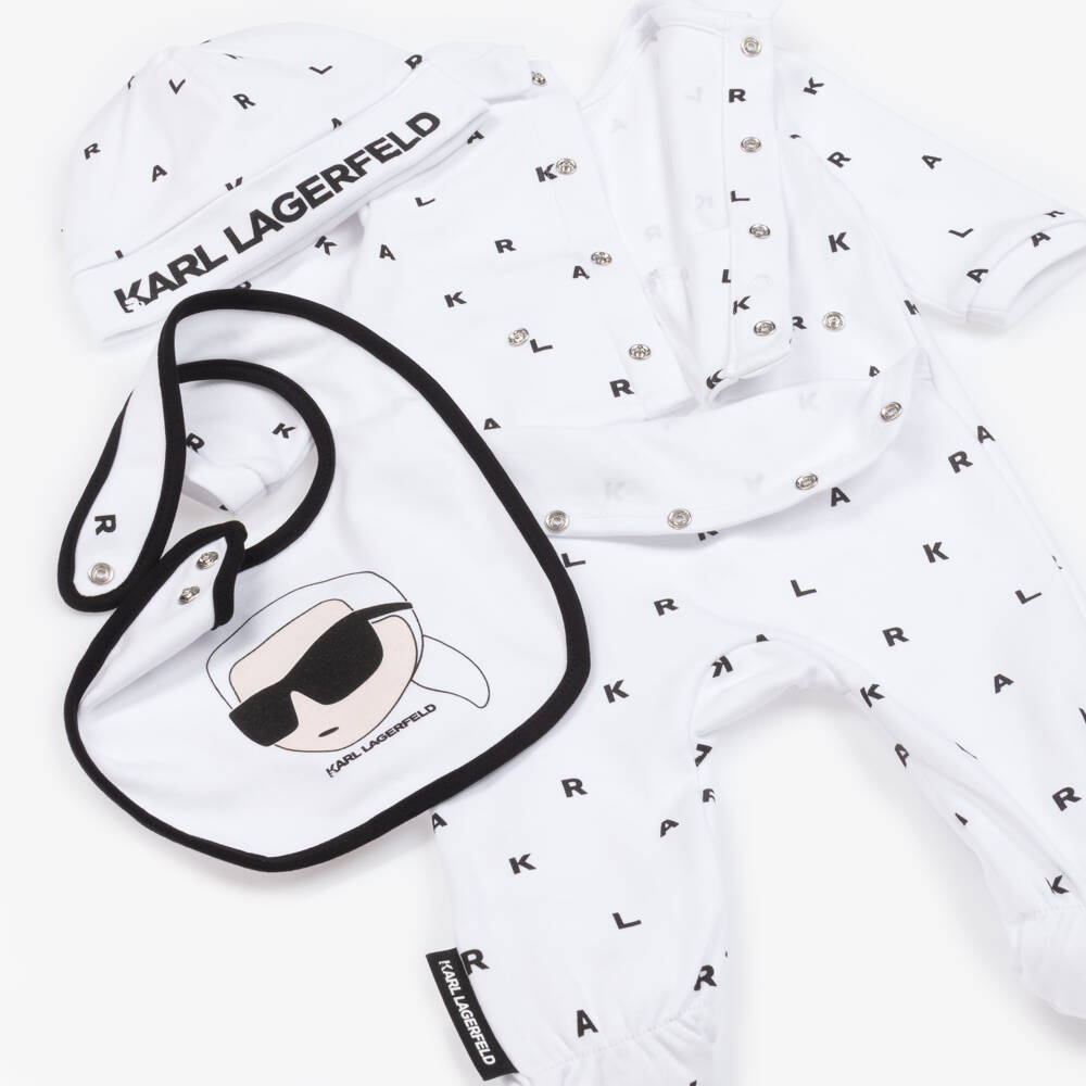 KARL LAGERFELD KIDS-Мягкий белый хлопковый комплект для мальчиков | Childrensalon Outlet