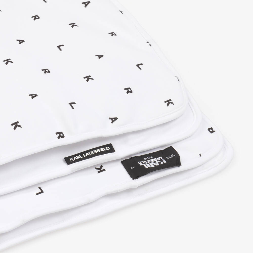 KARL LAGERFELD KIDS-Boys Soft White Quilted Blanket | Childrensalon Outlet