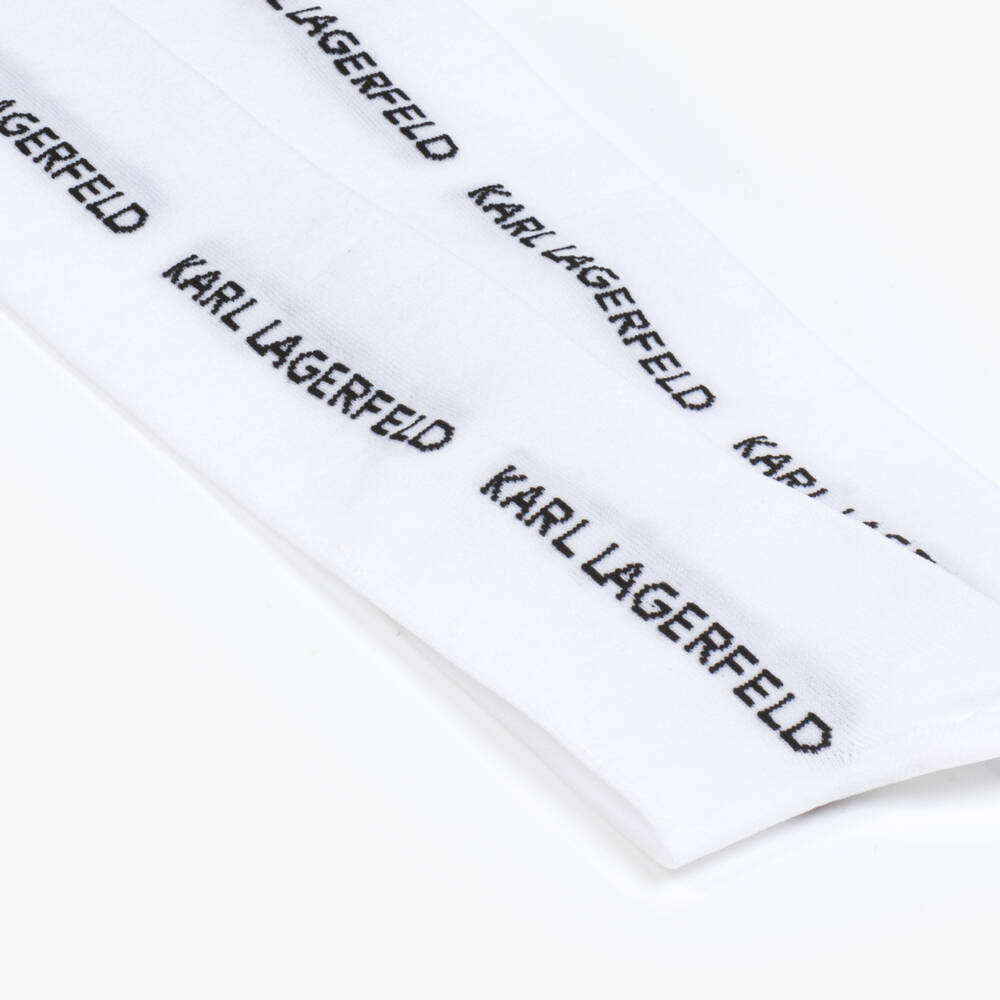 KARL LAGERFELD KIDS-جوارب بيضاء للأولاد بشعار المصمم | Childrensalon Outlet