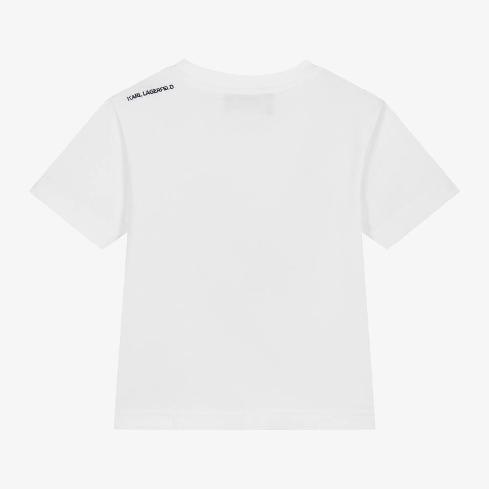 KARL LAGERFELD KIDS-Boys White Karl Ikonik T-Shirt | Childrensalon Outlet
