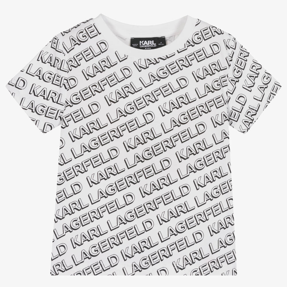 KARL LAGERFELD KIDS - Weißes Bio-T-Shirt für Jungen | Childrensalon