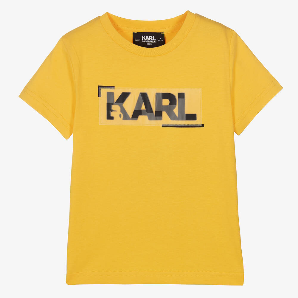 KARL LAGERFELD KIDS - Желтая хлопковая футболка | Childrensalon