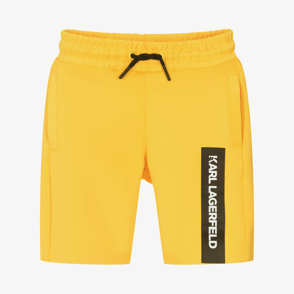 KARL LAGERFELD KIDS - Boys Yellow Jersey Logo Shorts | Childrensalon