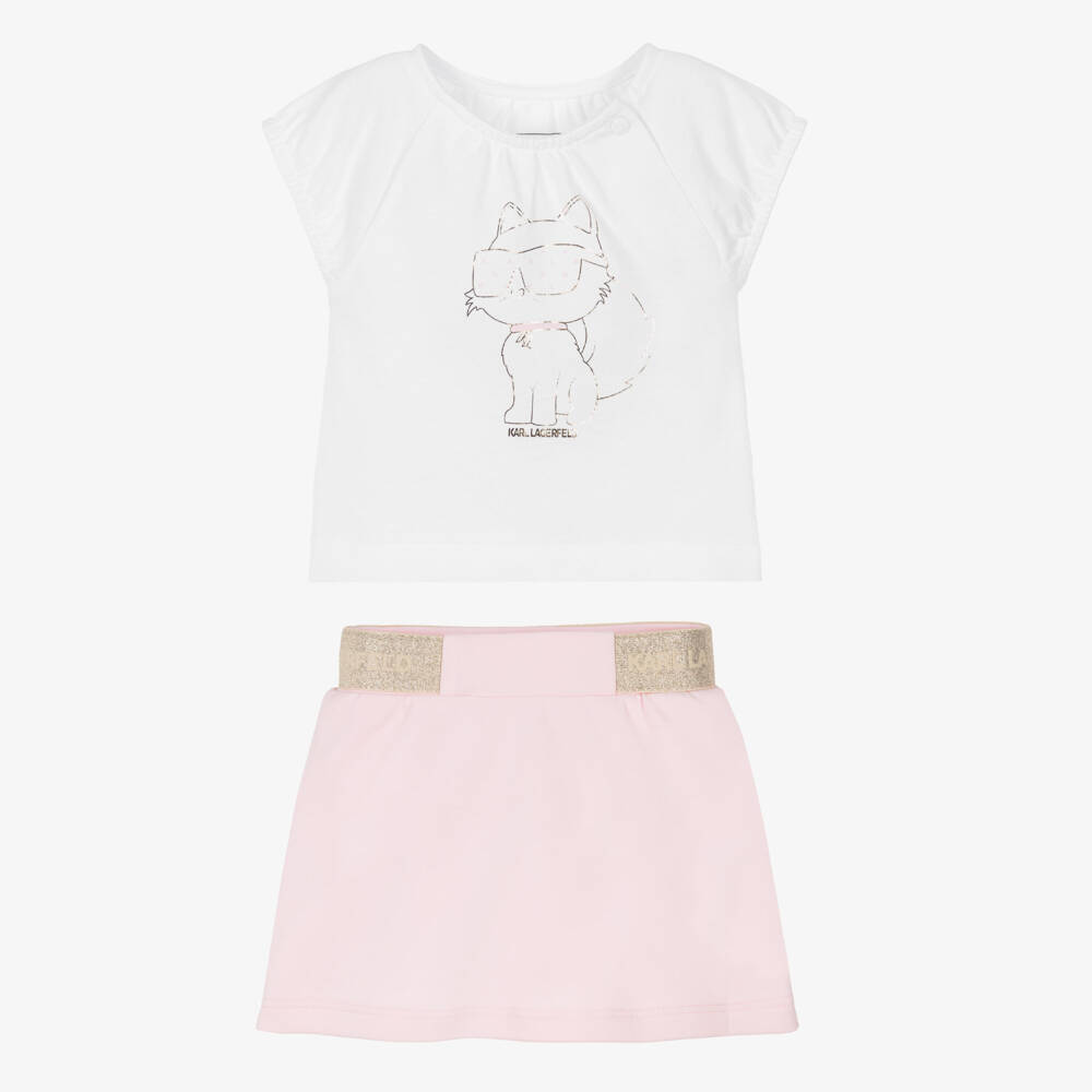 KARL LAGERFELD KIDS-Choupette Top & Skirt Set | Childrensalon Outlet