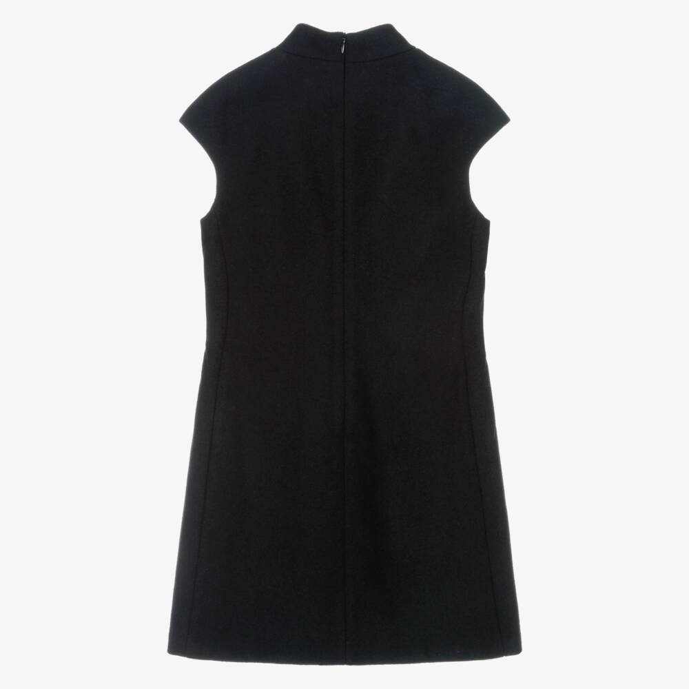 KARL LAGERFELD KIDS-فستان صوفي أسود أنيق للبنات | Childrensalon Outlet