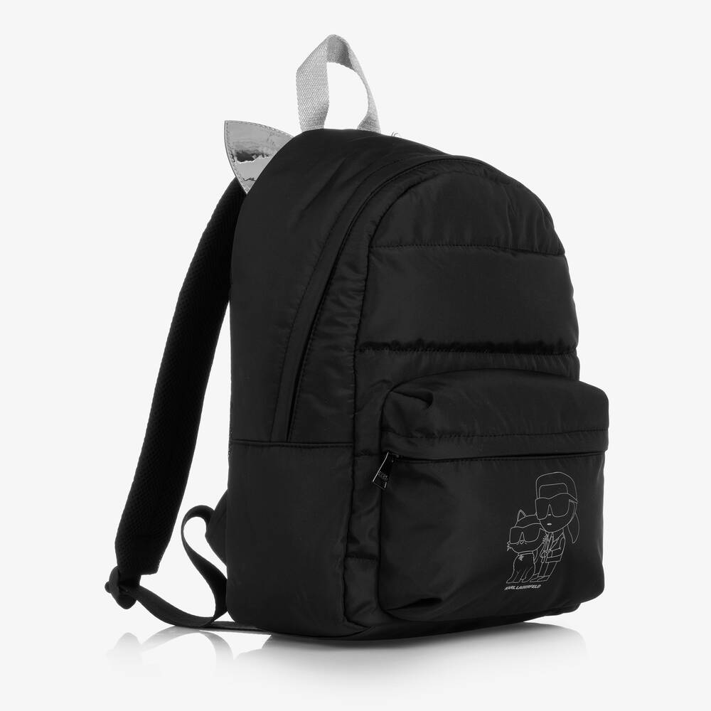 KARL LAGERFELD KIDS-Girls Black Choupette Cat Backpack (36cm) | Childrensalon Outlet