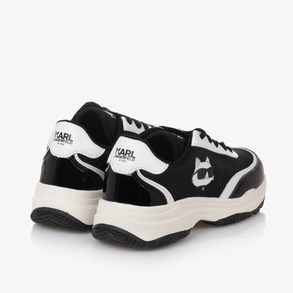 KARL LAGERFELD KIDS-Girls Black Choupette Lace Trainers | Childrensalon Outlet