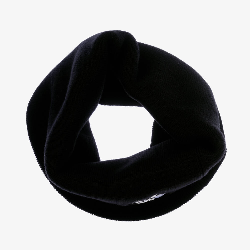 KARL LAGERFELD KIDS-Girls Black Cotton Hat & Snood Duo | Childrensalon Outlet