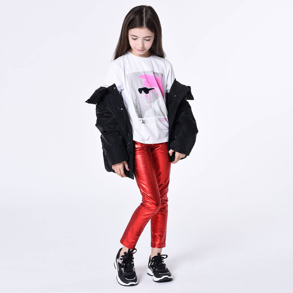 KARL LAGERFELD KIDS Doudoune a capuche noire fille