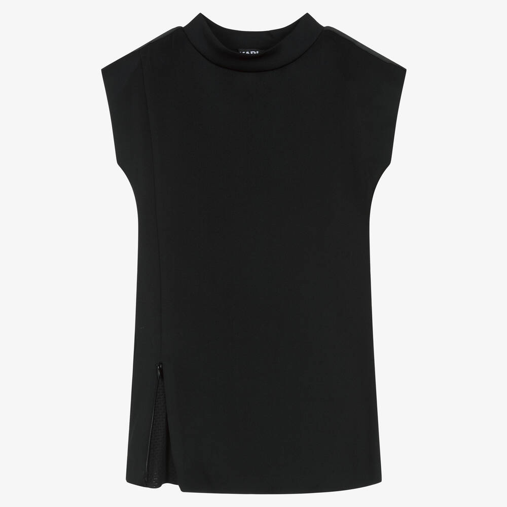 KARL LAGERFELD KIDS-Черное платье из джерси для девочек | Childrensalon Outlet