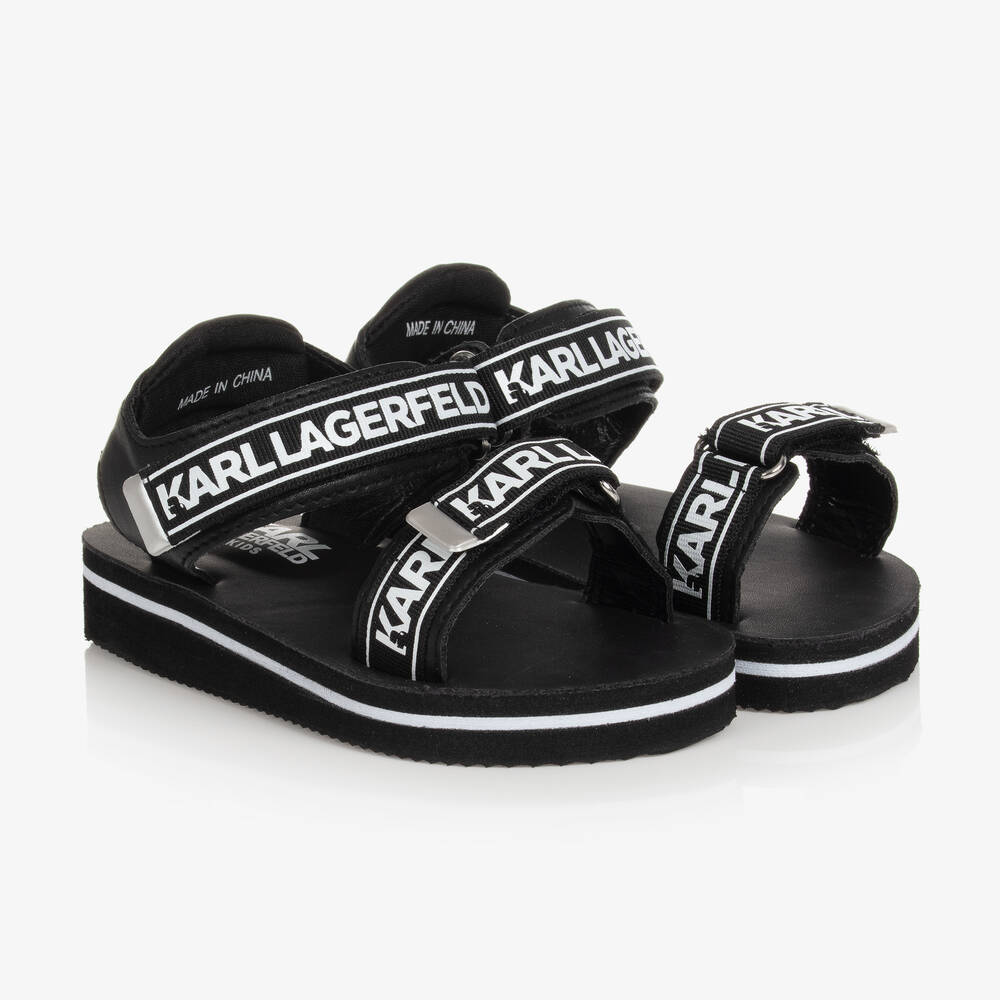 KARL LAGERFELD KIDS - Girls Black KARL Sandals | Childrensalon