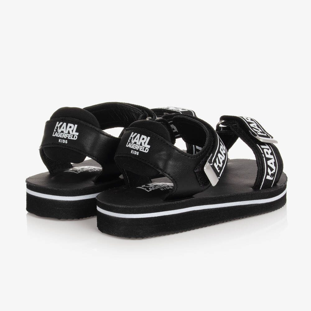 karl-lagerfeld-kids-girls-black-karl-sandals-childrensalon-outlet