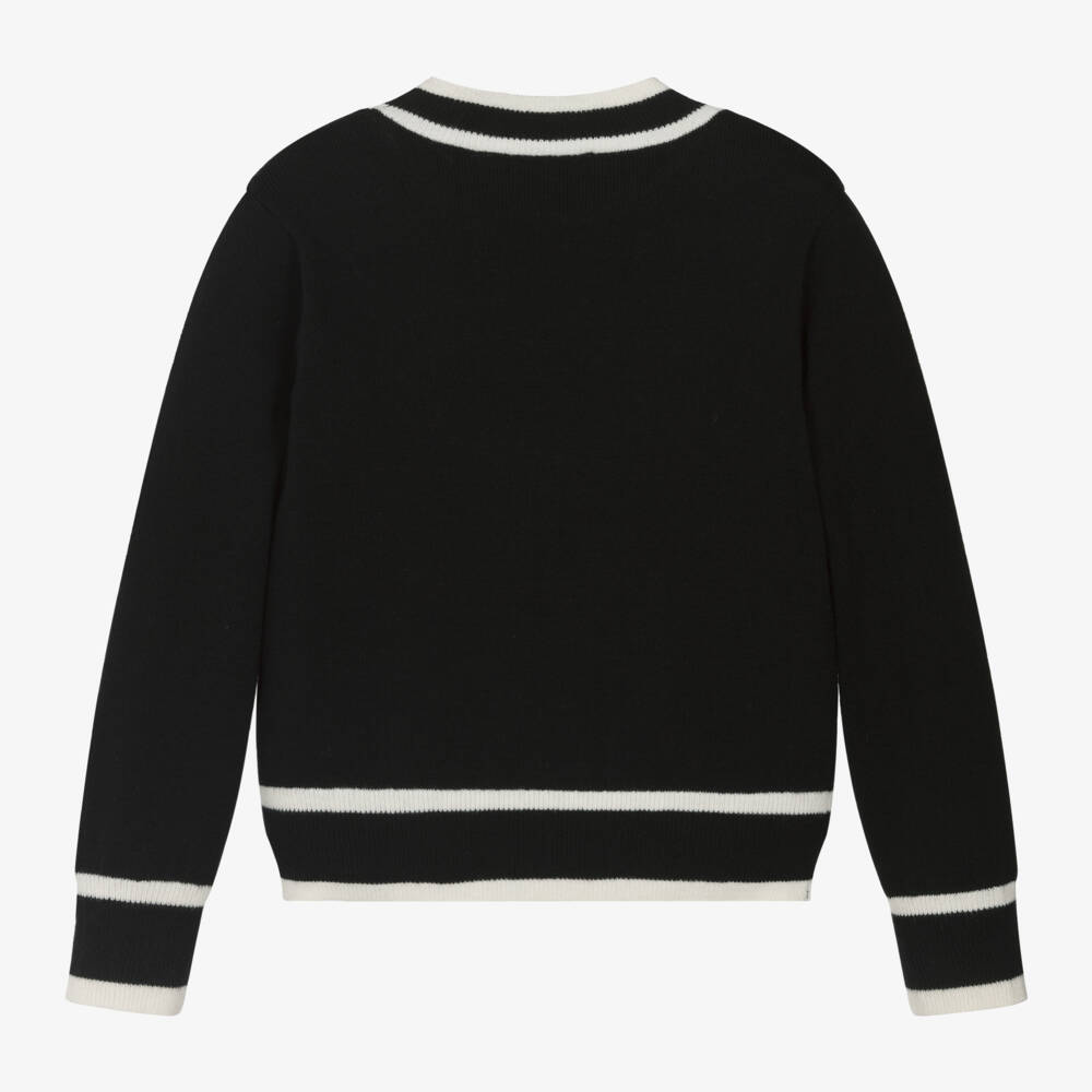 KARL LAGERFELD KIDS-Girls Black Knit Cashmere Jumper | Childrensalon Outlet