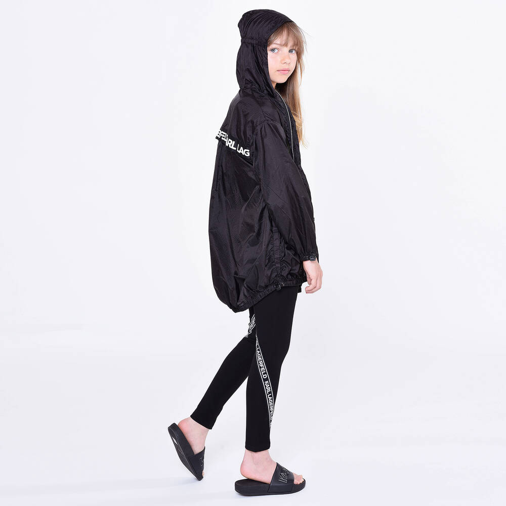 KARL LAGERFELD KIDS-Черные легинсы для девочек | Childrensalon Outlet