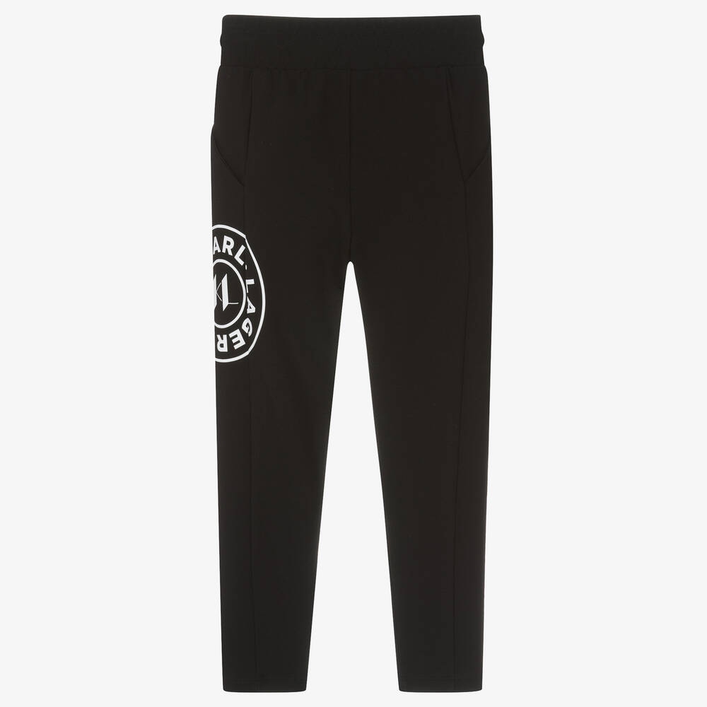 KARL LAGERFELD KIDS-Girls Black Milano Jersey Joggers | Childrensalon Outlet