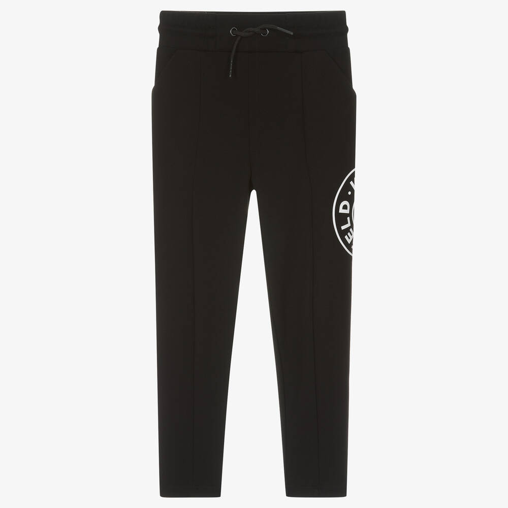 KARL LAGERFELD KIDS-Girls Black Milano Jersey Joggers | Childrensalon Outlet