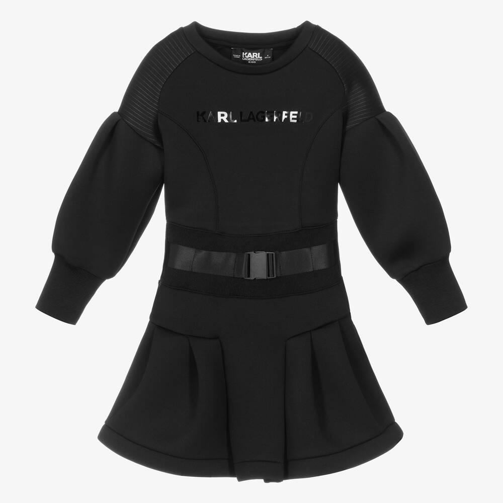 Girls Black Neoprene Dress