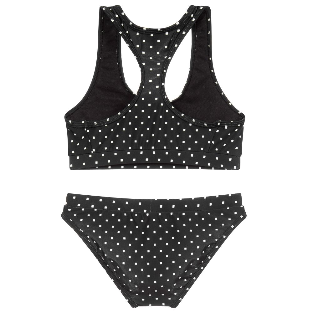 KARL LAGERFELD KIDS-Girls Black Pixel Print Bikini | Childrensalon Outlet