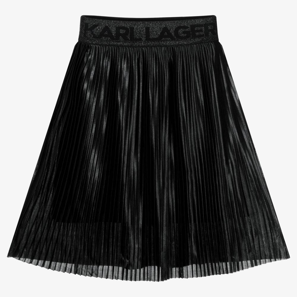 KARL LAGERFELD KIDS - Girls Black Pleated Skirt | Childrensalon