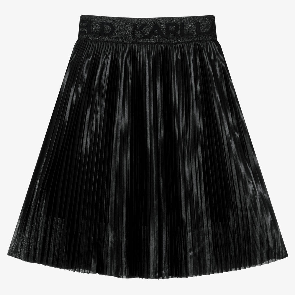 KARL LAGERFELD KIDS-Girls Black Pleated Skirt | Childrensalon Outlet