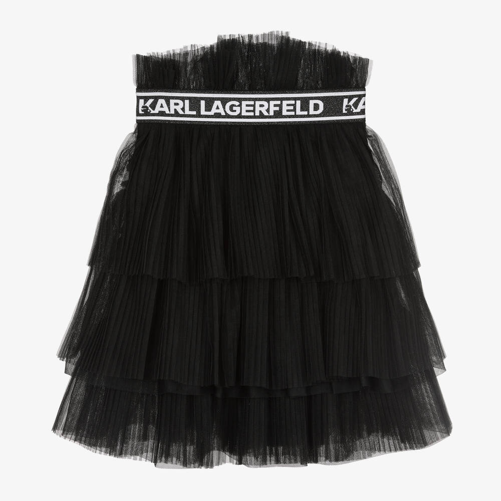 كارل لاغرفيلد كيدز-تنورة توتو بكسرات تول لون أسود | Childrensalon Outlet