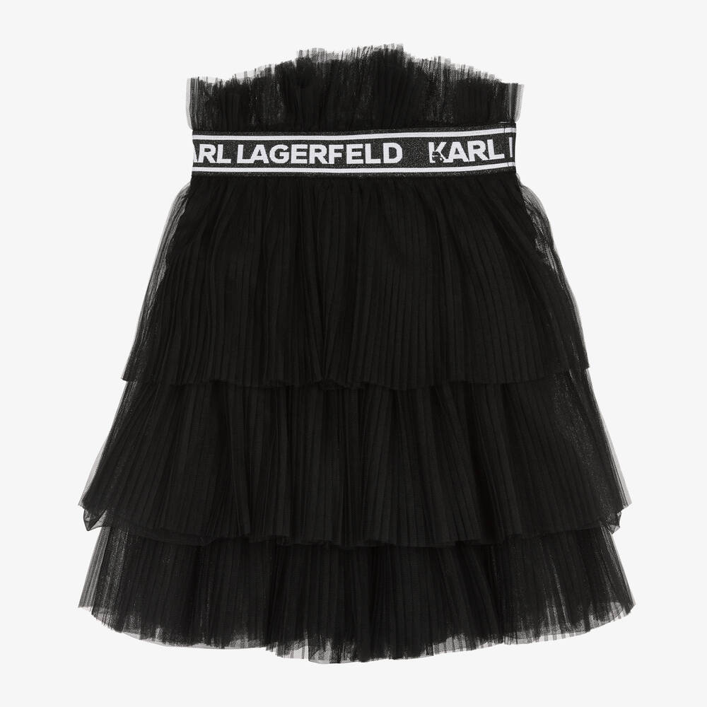 KARL LAGERFELD KIDS-Girls Black Pleated Tutu Skirt | Childrensalon Outlet