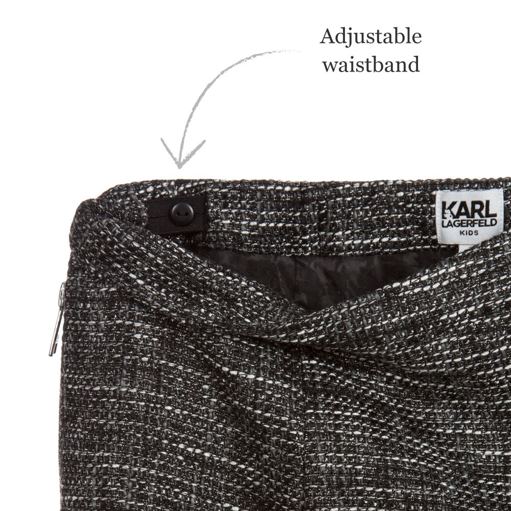 KARL LAGERFELD KIDS-Girls Black Tweed Shorts | Childrensalon Outlet