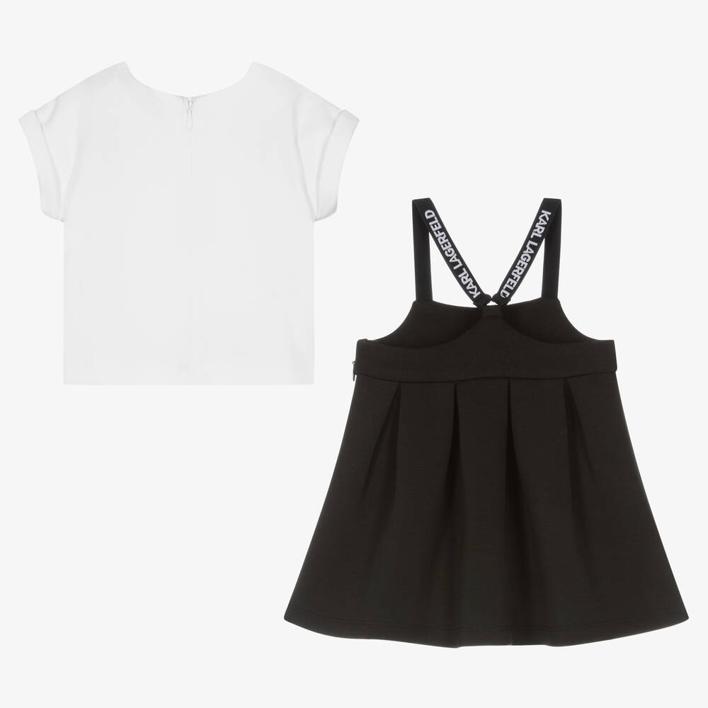 KARL LAGERFELD KIDS-Girls Black & White Dress Set | Childrensalon Outlet