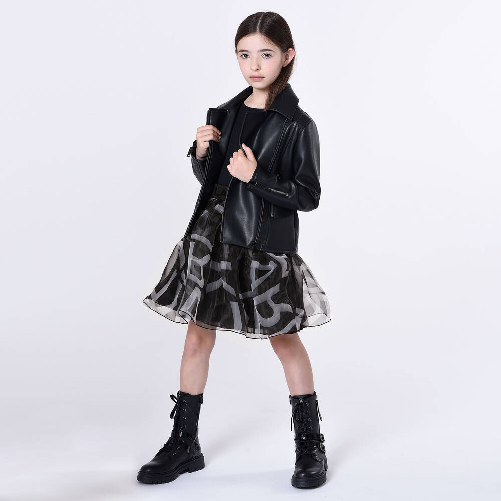 KARL LAGERFELD KIDS Girls Black White Tutu Dress Childrensalon Outlet