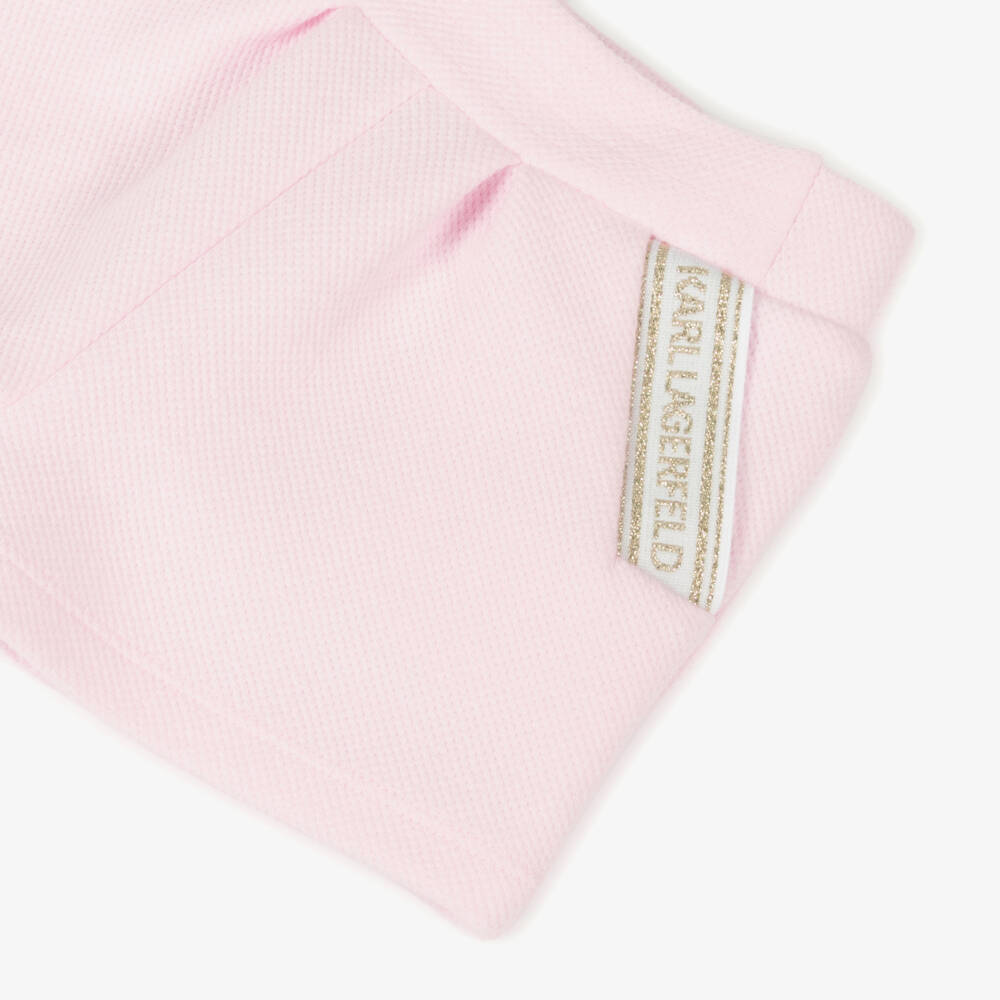 KARL LAGERFELD KIDS-Girls Blush & Ivory Jersey Ensemble | Childrensalon Outlet