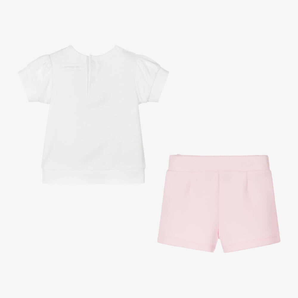 KARL LAGERFELD KIDS-Girls Blush & Ivory Jersey Ensemble | Childrensalon Outlet