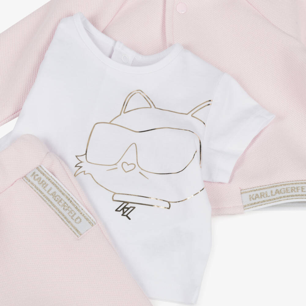 KARL LAGERFELD KIDS-Girls Blush Trio Outfit Ensemble | Childrensalon Outlet